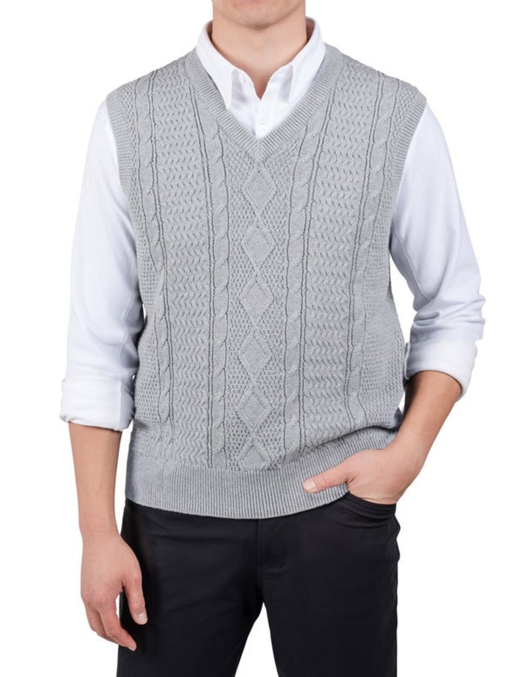United Colors of Benetton Men's Cable Knit Vest